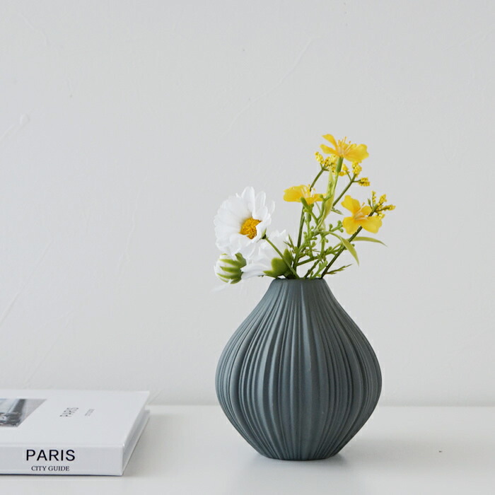 楽天市場 楽天倉庫からの発送 フラワーベース 花瓶 グレー ベージュ マット おしゃれ かわいい シンプル 北欧 韓国インテリア Pease