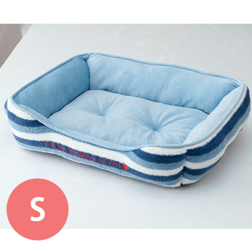 Tassu モールボーダースクエアベッド S ネイビー 犬 猫 ペット インテリア ベッド タッス K 直営店に限定