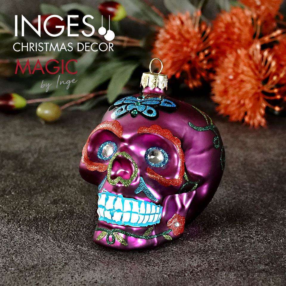 眼目膨脹最中 Inge Glas A 紫 スカル ドクロ 頭骨 骸骨 ガイコツ ガラスオーナメント パープル 9cm Skull A Multicolor Glass 9cm Christmas Goods By Inge クリスマスオーナメント ドイツ直輸入 ヨーロッパ Foxunivers Com