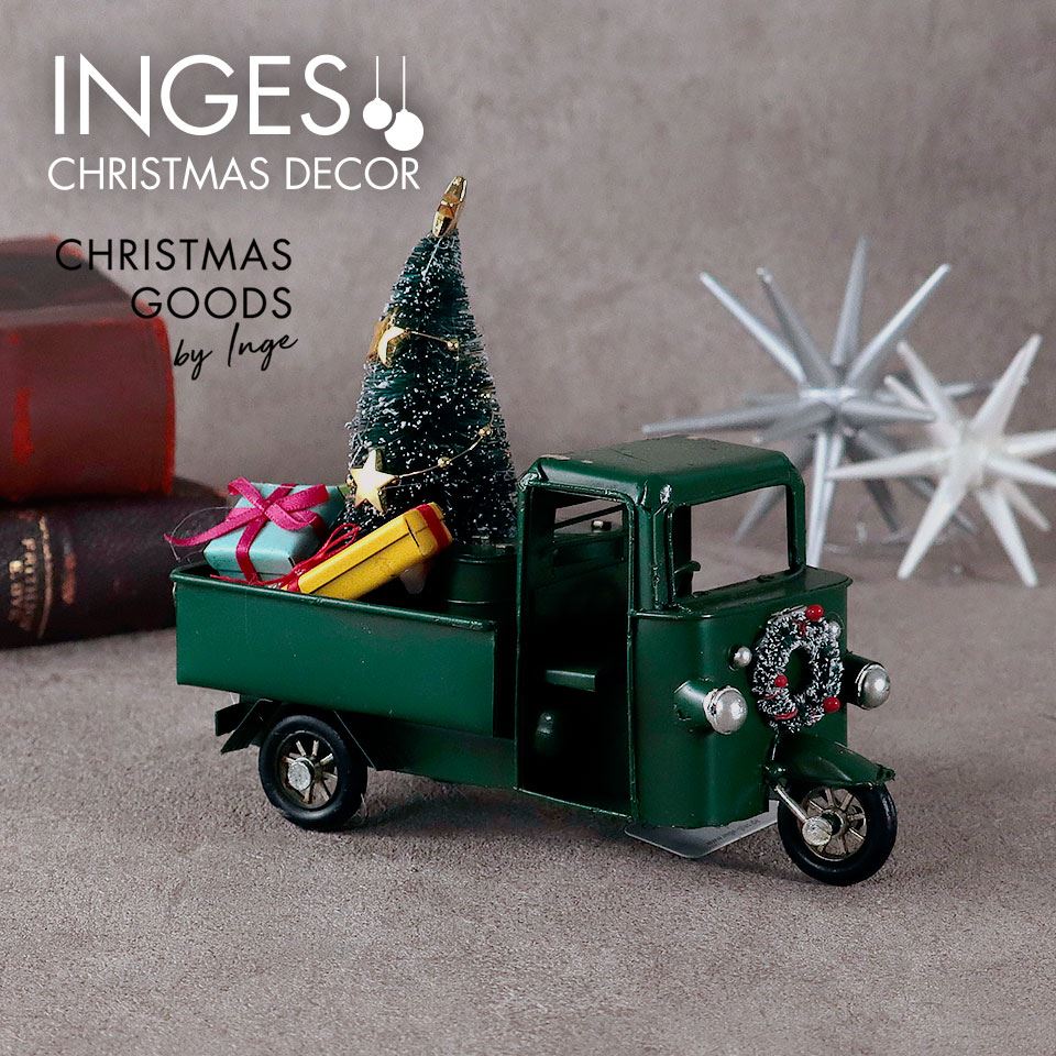 楽天市場 Inge Glas 三輪自動車 O グリーン クリスマス オールド三輪自動車 アンティーク加工 Withクリスマスツリー リース プレゼントボックス Christmas Rickshaw Green 16 5 Cm ヴィンテージカー 男性向けクリスマスプレゼントドイツ直輸入 ヨーロッパ