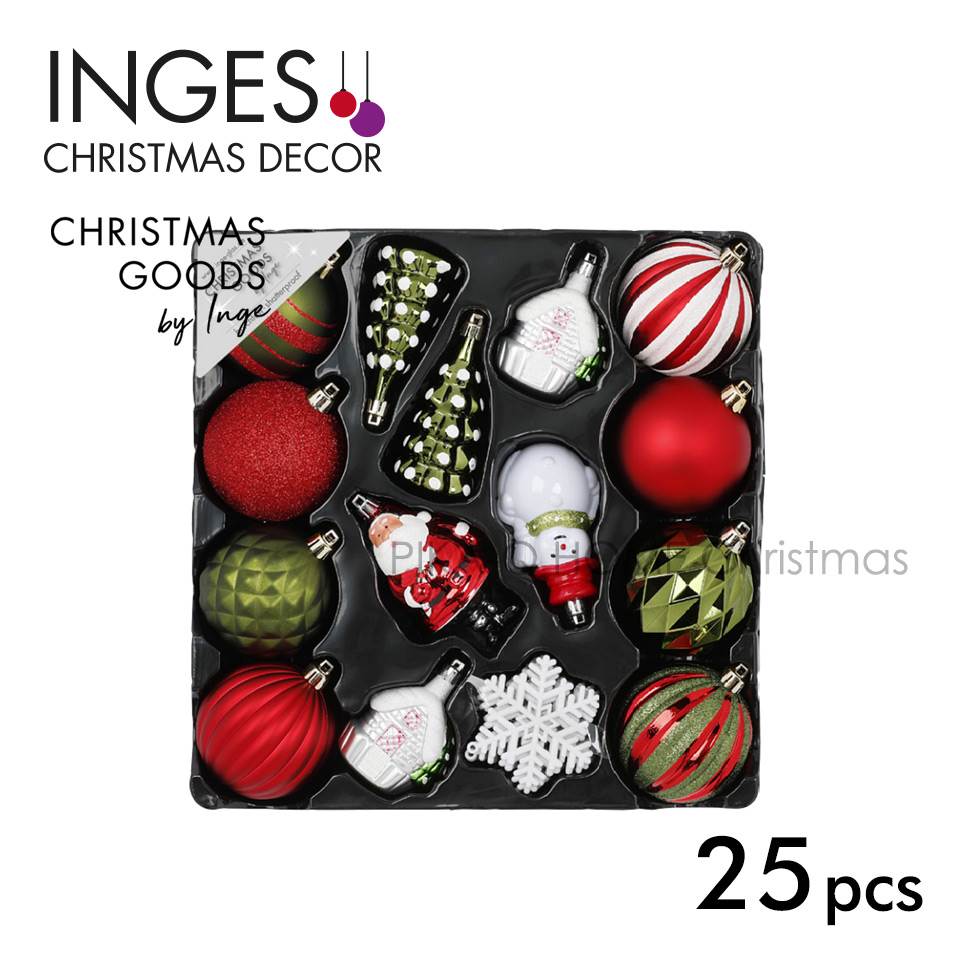 オーナメント ドイツinge Glas Goods g000 クリスマスツリー オーナメント スノーマン25個セット ナチュラル シンプル 北欧 セット Ice Org Br