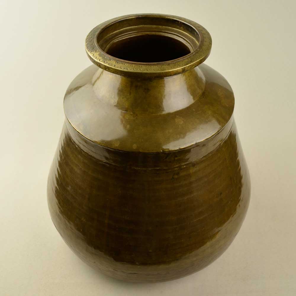 【楽天市場】インド直輸入古物 真鍮の壺 高さ38.5cm 直径34cm 重さ 