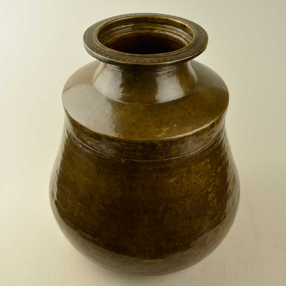 【楽天市場】インド直輸入古物 真鍮の壺 高さ38.5cm 直径34cm 重さ 