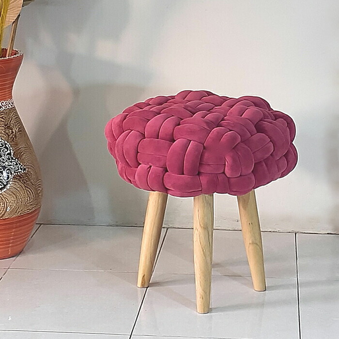 インド刺繍リボン　丸椅子　ハンドメイド　スツール　チェア インド刺繍リボン 丸椅子 ハンドメイド スツール チェア
