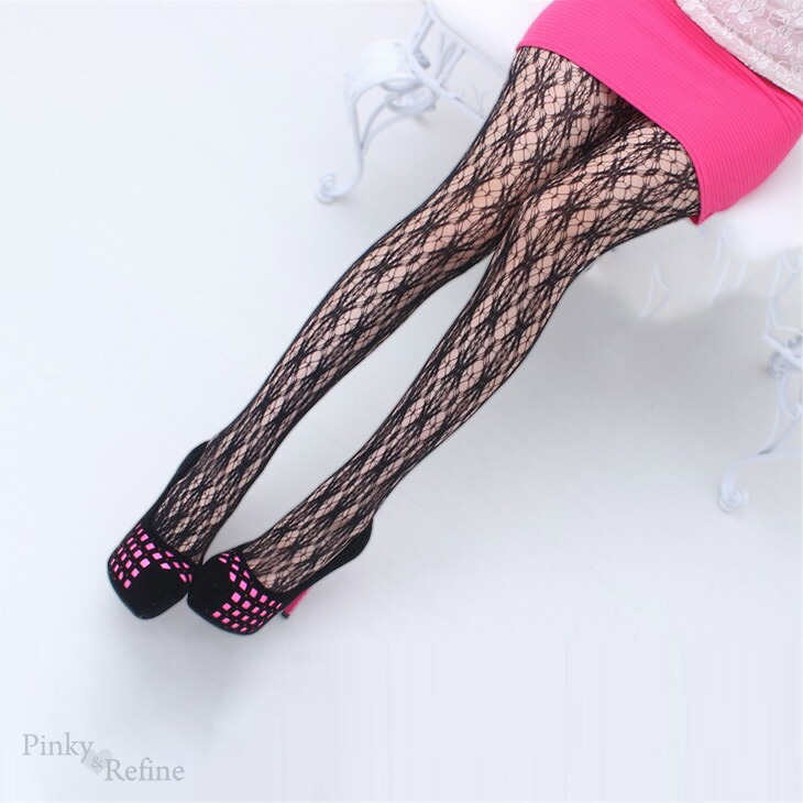 全柄 美脚ストッキング デザイン柄 網タイツ ワンポイント 編みタイツ Sexy