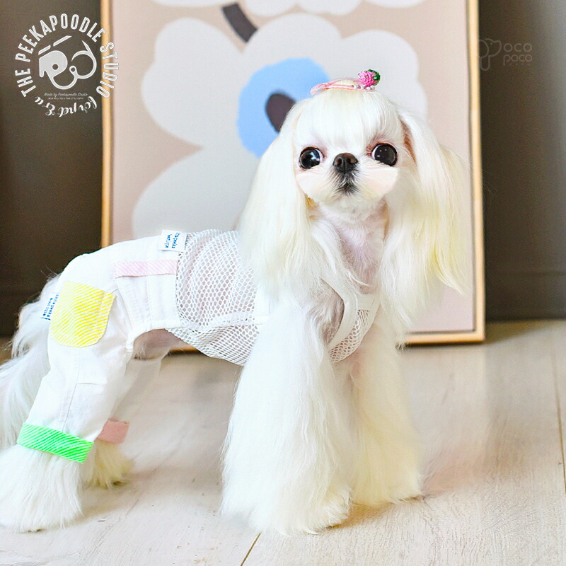 犬服 春 小型犬 可愛い ペット服 ペットウェア サロペット ロンパース オーバーオール クレイジーパターン パステルカラー