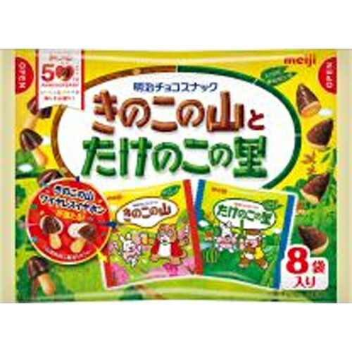 楽天市場】送料無料 明治製菓 きのこたけのこ袋 8袋入り(92g)×18袋