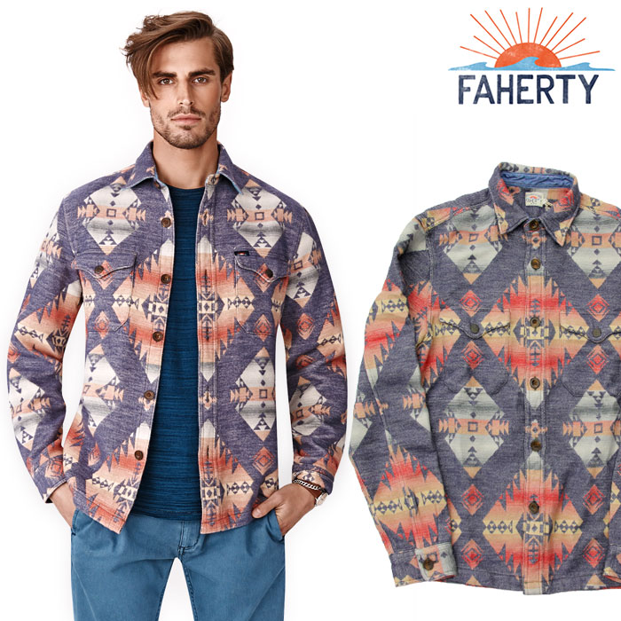 FAHERTY BRAND ファリティブランド AZTEC SHIRT JACKET 長袖シャツ ナバホ柄 om3503