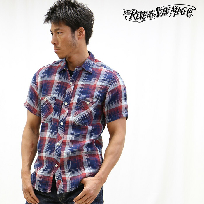RISING SUN ライジングサン 半袖シャツ チェックシャツ POSTMAN PLAID SS SHIRT rsmw008