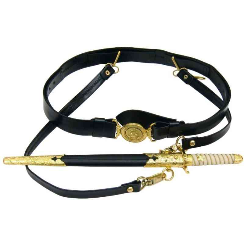 ⭐︎秋⭐︎　日本海軍　剣帯　剣帯のみ 楽天市場】☆尾形刀剣 軍刀 大日本帝国 海軍 士官短剣 剣帯セット GN