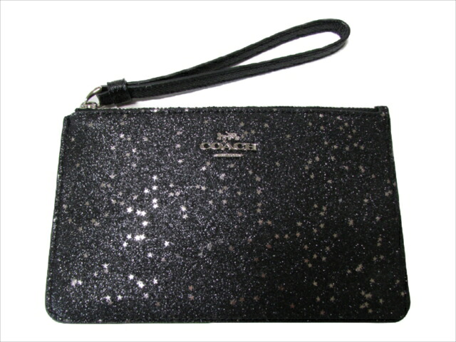 【スペシャル】[コーチ] リストレット スター グリッター スモール COACH PARK Star Glitter Small Wristlet F38641 SV/BK SV/Black｜Queen Collection