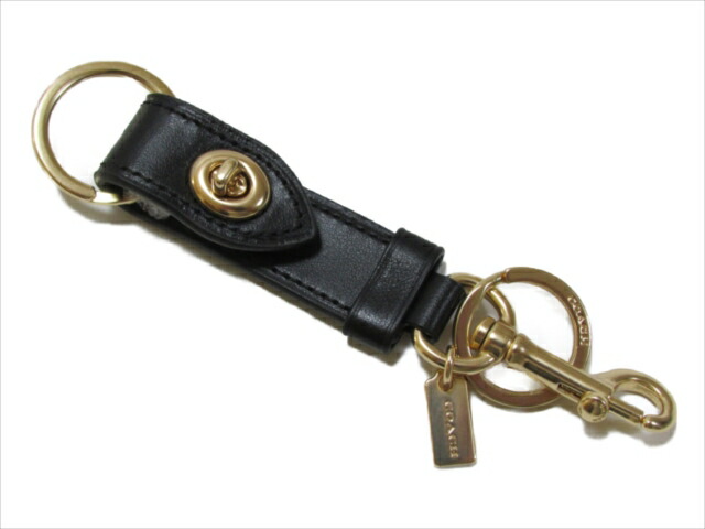 爆安プライス スペシャル コーチ キーホルダー キーチェーン チャーム ターンロック キーホブ Coach Leather Turnlock Valet Key Fob F Gdblk 特売 Gastroclincg Com Br