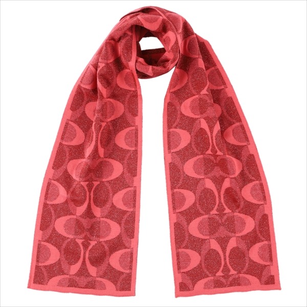 想像を超えての スペシャル コーチ マフラー スカーフ ストール ロゴ ニット Coach Tonal Dream C Knit Scarf F4 C3j Pink Scarlet Silver 完売 Www Consulacam Marseille Fr