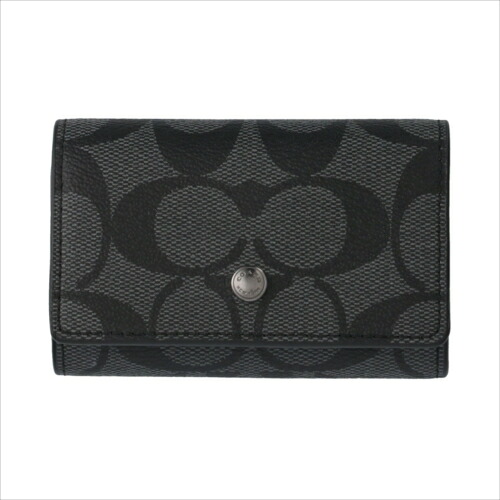 【スペシャル】[コーチ] キー ケース COACH FIVE RING KEY CASE SIGNATURE F78675 QB/Charcoal QBO4G