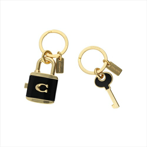 [コーチ職] キーホルダー 惹き付ける Coach Lock And Key Bag Charm Key Fob C1679 IMBLK