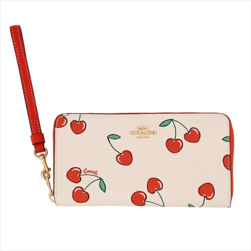 [コーチ] 長財布 アコーディオン COACH Cherry Long Zip Around Wallet CF406 IMCAH IM/Chalk Multi
