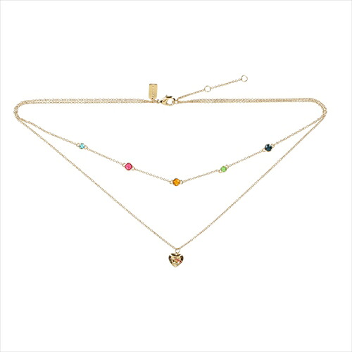 【スペシャル】[コーチ] ペンダント ネックレス COACH C Rainbow Heart Layered Necklace CL153 GD/MC Gold/Multi color｜Queen Collection