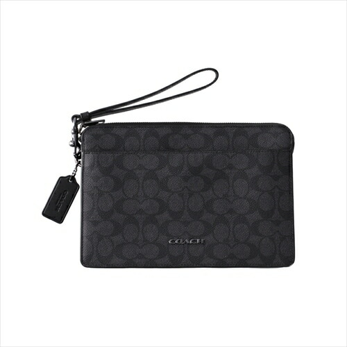 コーチ クラッチバッグ COACH Zip Pouch Signature CW168 QBMI5 QB/Charcoal/Black｜Queen Collection