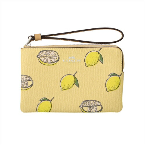 コーチ リストレット レモン COACH Corner Zip Lemon CBB80 SVXUC SV/Garden Glade Multi