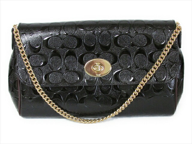 【スペシャル】コーチ シグネチャー デボス ルビー COACH Signature Debossed Patent Ruby Crossbody F55452 IMC1A IM/Black Oxblood [並行輸入品]