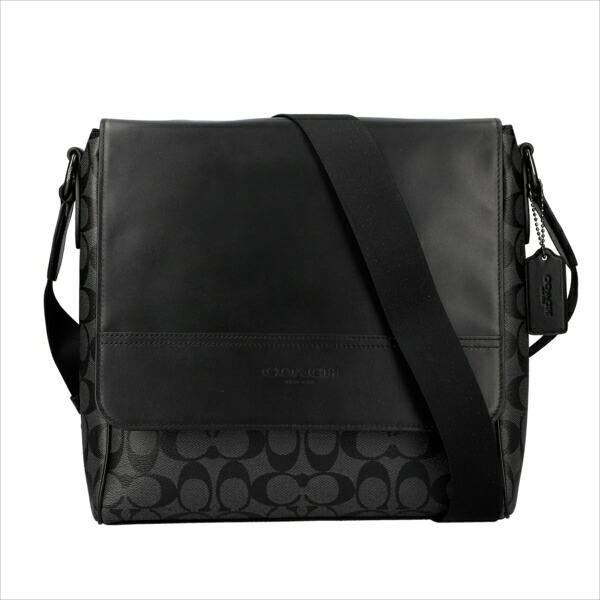 【スペシャル】[コーチ] 斜め掛けバッグ メッセンジャー COACH Houston Map Bag Signature 573 QBMI5 QB/Charcoal/Black｜Queen Collection