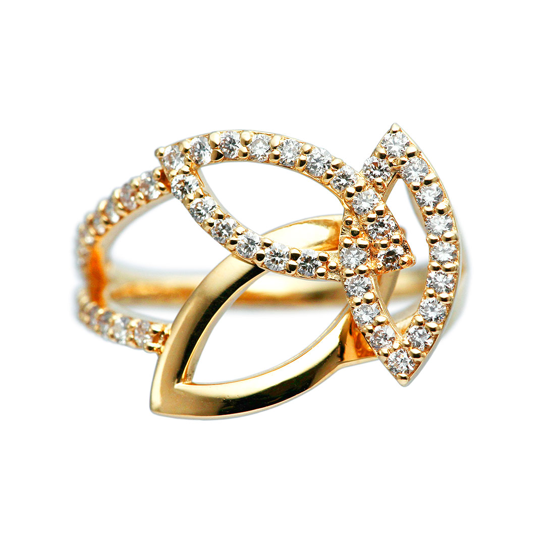 ダイヤモンド　k18 リング　イーエム e.m. - グレーダイヤモンドリング(K18)(11号) | GENTiL|ジャンティール