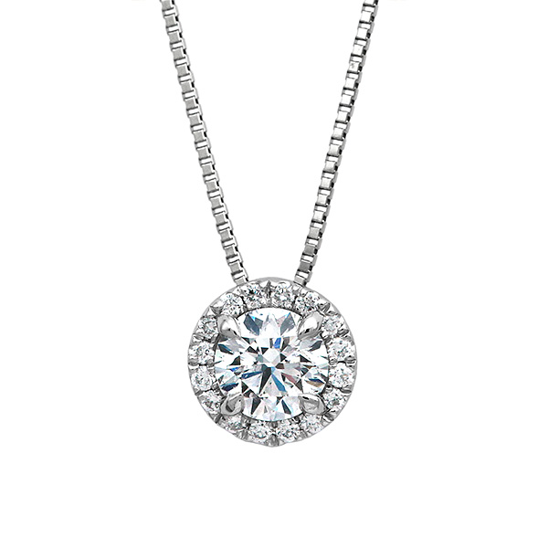 プラチナ ダイヤモンド取り巻き ネックレス 0.30ct-DカラーVVS1-3EX-GIA鑑定｜宝寿堂【店】