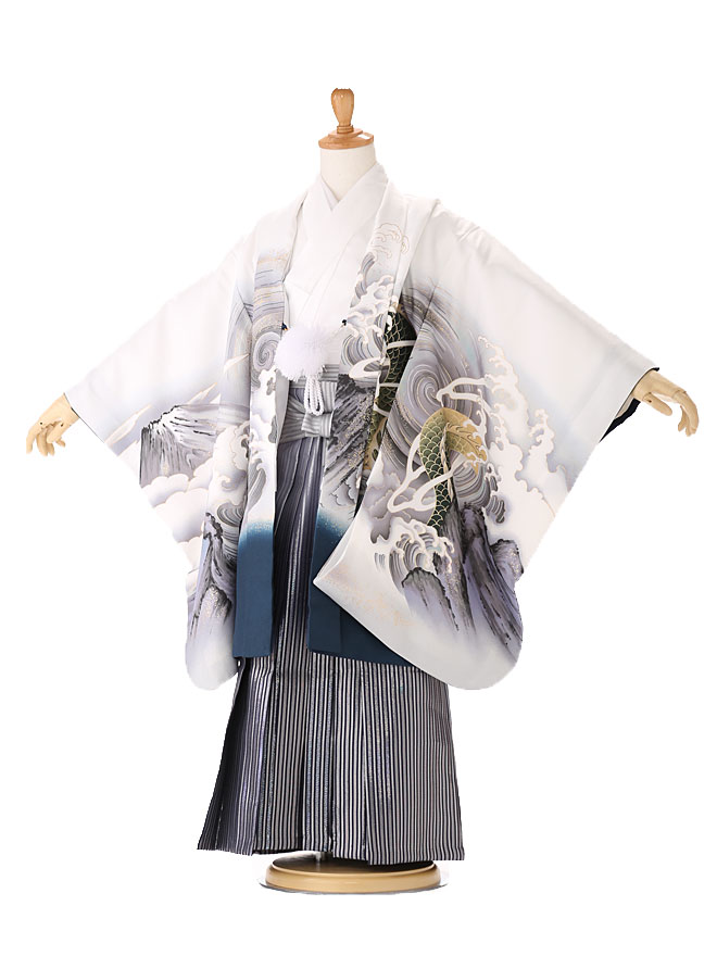 楽天市場】【レンタル】【かんたん着付け袴】5464 白×鷹 藤の花 七五三