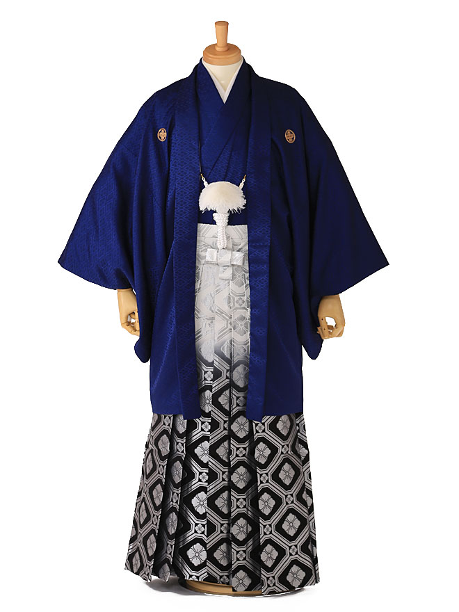 レンタル 袴 男 和服 成人式 メンズ はかま ２０歳 着物 男袴 ベーシック男袴 男 着物 羽織レンタル 身長165cm 173cm 青 ブルー シルバー メンズ 卒業式 結婚式 往復送料無料 Xg0063 着物ネットレンタルkimonoshop 成人式 青 ブルー シルバー 男性