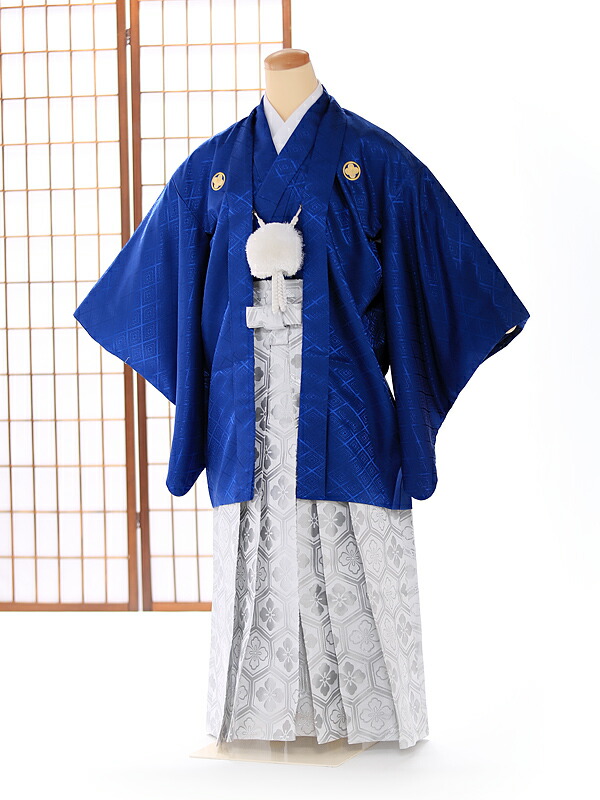 熱販売 着物 青 ジュニア紋付袴レンタル 小学生 卒業式 男の子 袴レンタル 着物レンタル 子供用 レンタル 袴 レンタル 卒業式 亀甲袴 Fc1335 往復送料無料 結婚式 ６年生 十三参り 袴145cm 155cm１０歳 １３歳くらい 羽織袴レンタル 紋付きフルセット