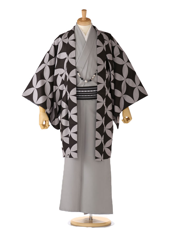 21年レディースファッション福袋 男きものブランド 森英恵 Hanaemori 着流し 羽織着物 パパ 七五三 青紺 市松 街歩き 撮影 アンサンブルフルセット 男性着物 Mサイズ 165cm 170cm 往復送料無料 Cy0025 Fucoa Cl