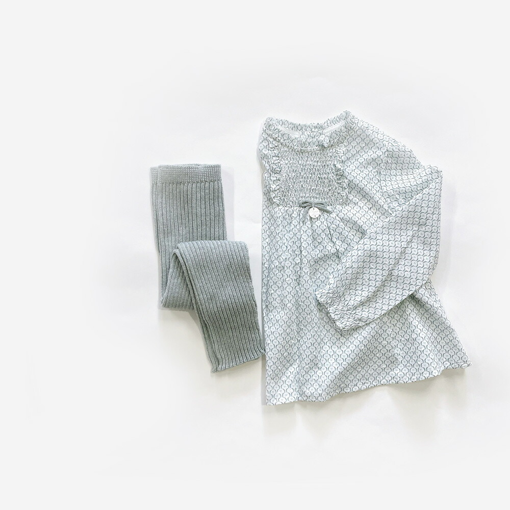 チュニック+ニットレギンス 子供服 セットアップ ベビー 子供 キッズ 赤ちゃん 女の子 トップス 長袖 ブラウス ニット パンツ レギンス 2点セット ハート柄チュニック&レギンスセット インポート おしゃれ 子供服 martin aranda マルティンアランダ