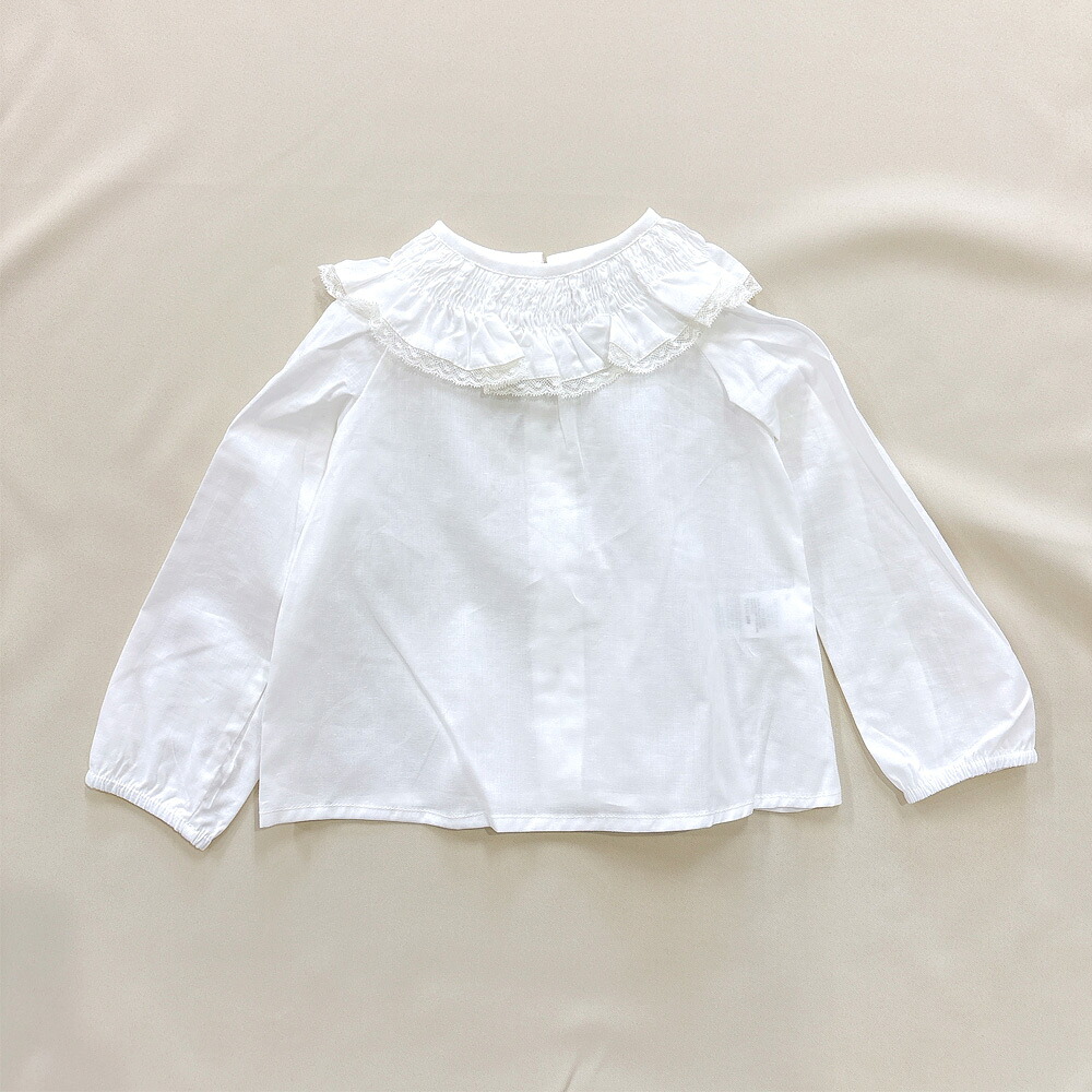 長袖ブラウス 白 ベビー 子供 キッズ 赤ちゃん 女の子 ピエロカラーブラウス インポート おしゃれ 子供服 martin aranda マルティンアランダ｜インポート子供服 バケーション