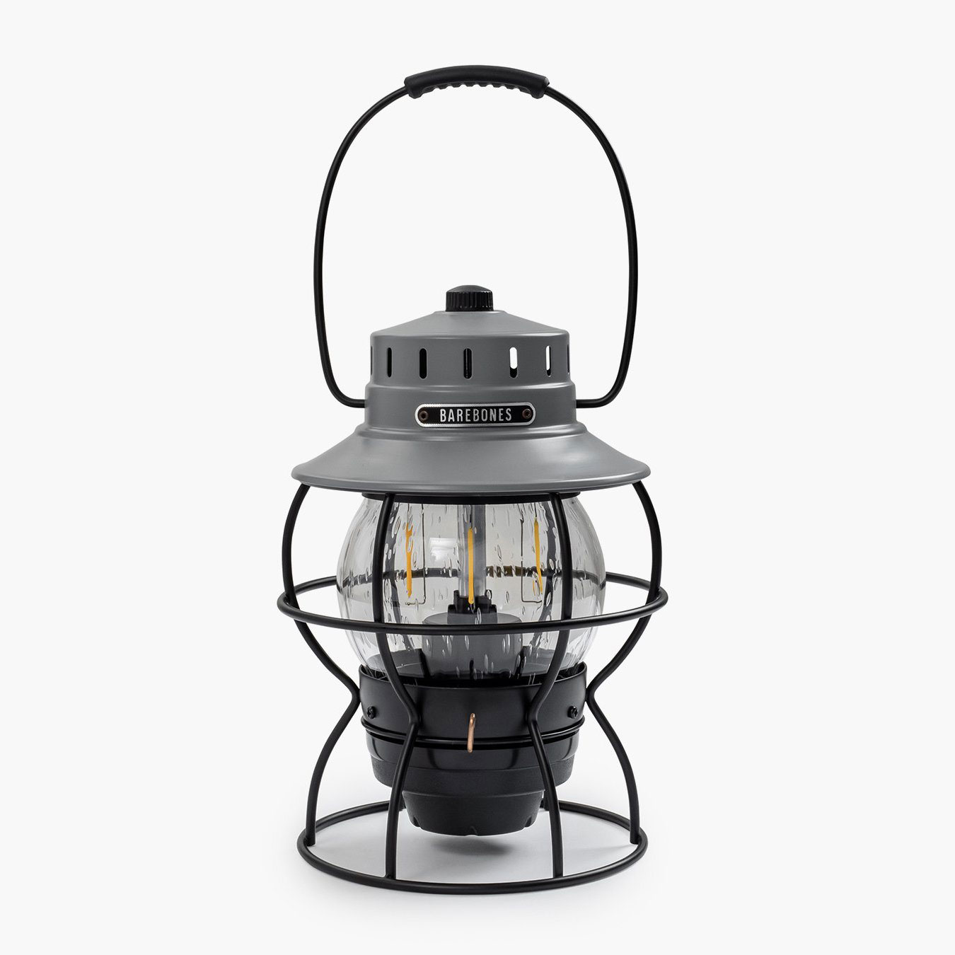BAREBONES LIVING ベアボーンズリビング レイルロード ランタン スレート グレイ Railroad Lantern Slate Gray LIV-282 充電式 キャンプ アウトドア ソロキャン USB レトロ ランプ ライト ギフト 車中泊 吊り下げ 置き型