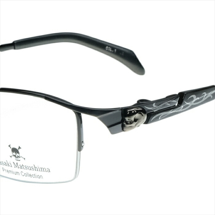 クリスマスツリー特価 Masaki Matsushima Premium Collection Skull Series マサキマツシマ Masaki Matsushima Mfp 552 C 1 ガンメタ 度付きメガネ 伊達メガネ メンズ プレミアムコレクション スカルシリーズ 日本製 眼鏡 メガネ フレーム メガネ サングラス Rei