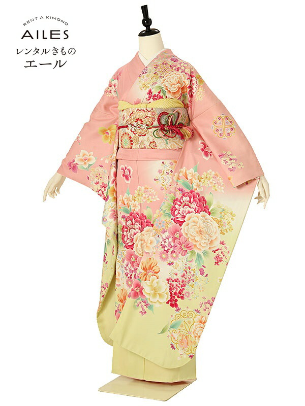 低価格で大人気の 結納 結婚式 花模様 牡丹 黄 フルセット ２月 １１月 Ac0192 ピンク レンタル 振袖レンタル レンタル 送料無料 新品足袋プレゼント きもの 着物 フリソデ 女性和服 ふりそで レンタル 振袖 バック 草履 袋帯 貸衣裳 A3ac0192 Www