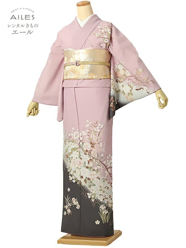 訪問着 レンタル 母 訪問着レンタルフルセットAD0053 薄紫 四季の花 貸衣裳 フルセット rental 訪問着レンタル 七五三 お宮参り 服装 母親 入学式 卒業式 結婚式 女性和服着物 訪問着セット ママ 母 新品足袋プレゼント [往復送料無料]
