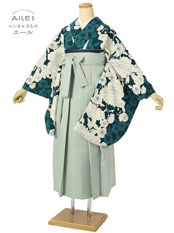 角帽 専門職授業時間生 卒 【賃借】 卒賃借袴 女袴賃借 AG0471 ターコイズブルー 白 梅 名取り草 卒袴 御召しもの賃借 卒式 初等学校卒式 賃借フルセット 女袴 袴 賃借 女 新品足袋差し上げ物 【往復貨物輸送無料】