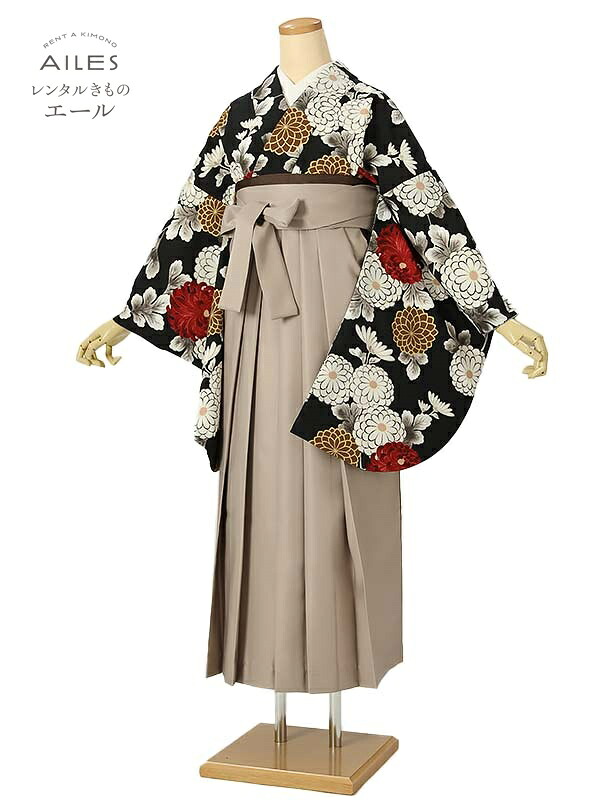 角帽 専門職授業時間生 卒 【賃借】 卒賃借袴 女袴賃借 AG0480 黒 白 ダリア 卒袴 御召しもの賃借 卒式 初等学校卒式 賃借フルセット 女袴 袴 賃借 女 新品足袋差し上げ物 【往復貨物輸送無料】