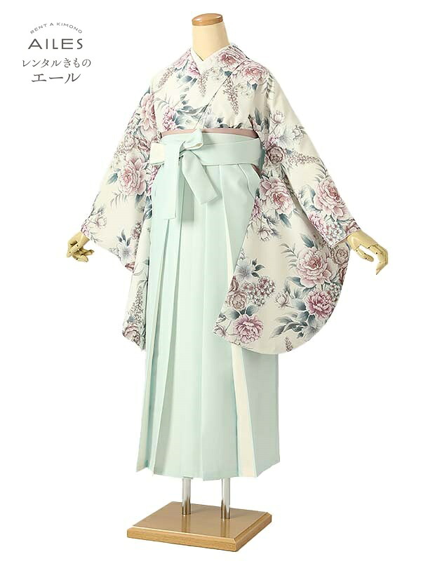 角帽 専門職授業時間生 卒 【賃借】 卒賃借袴 女袴賃借 AG0531 象牙色 サクラ色 花飾りつけ 卒袴 御召しもの賃借 卒式 初等学校卒式 賃借フルセット 女袴 袴 賃借 女 新品足袋差し上げ物 【往復貨物輸送無料】
