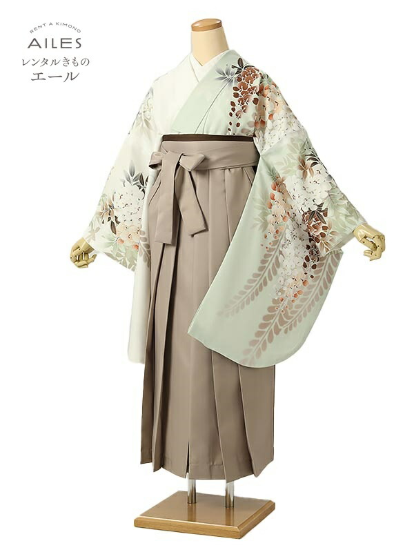 角帽 専門職授業時間生 卒 【賃借】 卒賃借袴 女袴賃借 AG0583 くすみ緑であること 赤銅色 藤の花 卒袴 御召しもの賃借 卒式 初等学校卒式 賃借フルセット 女袴 袴 賃借 女 新品足袋差し上げ物 【往復貨物輸送無料】