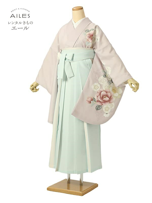 角帽 専門職授業時間生 卒 【賃借】 卒賃借袴 女袴賃借 AG0589 くすみサクラ色 梅 椿 卒袴 御召しもの賃借 卒式 初等学校卒式 賃借フルセット 女袴 袴 賃借 女 新品足袋差し上げ物 【往復貨物輸送無料】