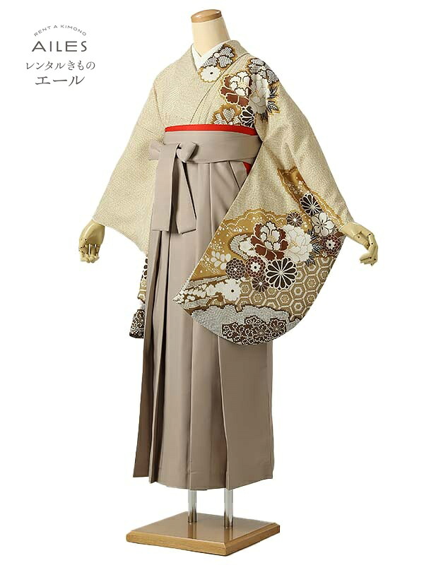 角帽 専門職授業時間生 卒 【賃借】 卒賃借袴 女袴賃借 AG0612 ベージュ 名取り草 絞り柄 卒袴 御召しもの賃借 卒式 初等学校卒式 賃借フルセット 女袴 袴 賃借 女 新品足袋差し上げ物 【往復貨物輸送無料】