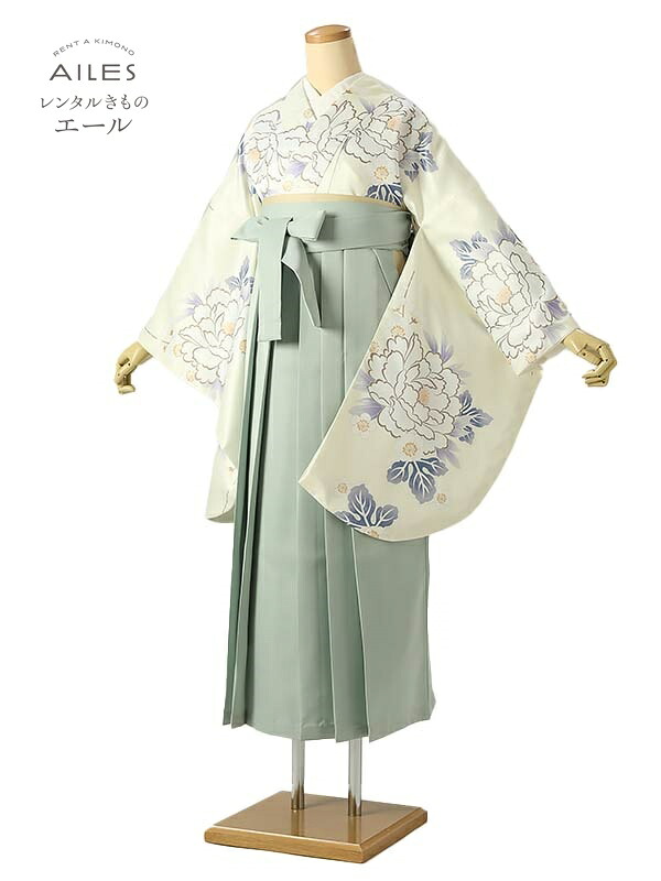 角帽 専門職授業時間生 卒 【賃借】 卒賃借袴 女袴賃借 AG0639 象牙色 青 名取り草 卒袴 御召しもの賃借 卒式 初等学校卒式 賃借フルセット 女袴 袴 賃借 女 新品足袋差し上げ物 【往復貨物輸送無料】