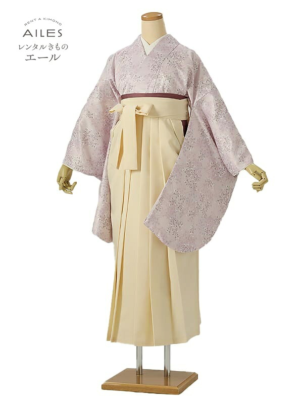 角帽 専門職授業時間生 卒 【賃借】 卒賃借袴 女袴賃借 AG0660 薄サクラ色 白 小花 卒袴 御召しもの賃借 卒式 初等学校卒式 賃借フルセット 女袴 袴 賃借 女 新品足袋差し上げ物 【往復貨物輸送無料】