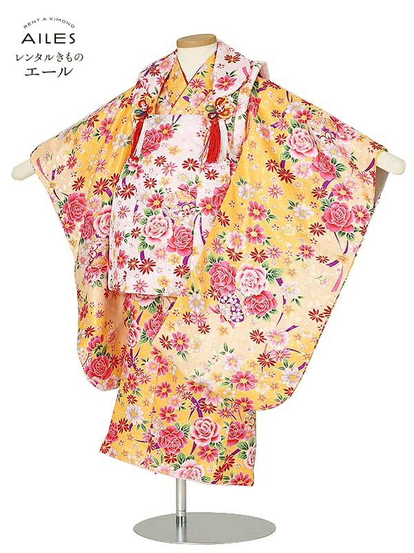 七五三 レンタル 七五三 女の子 3歳被布レンタル Ap3175 黄 薄ピンク バラ 女児 七五三被布 被布 貸衣装 和装 お正月 お祝い きもの 3歳 七五三 3才女の子 人気柄 子供 753 かわいい 人気 新品足袋プレゼント 送料無料 Tajikhome Com