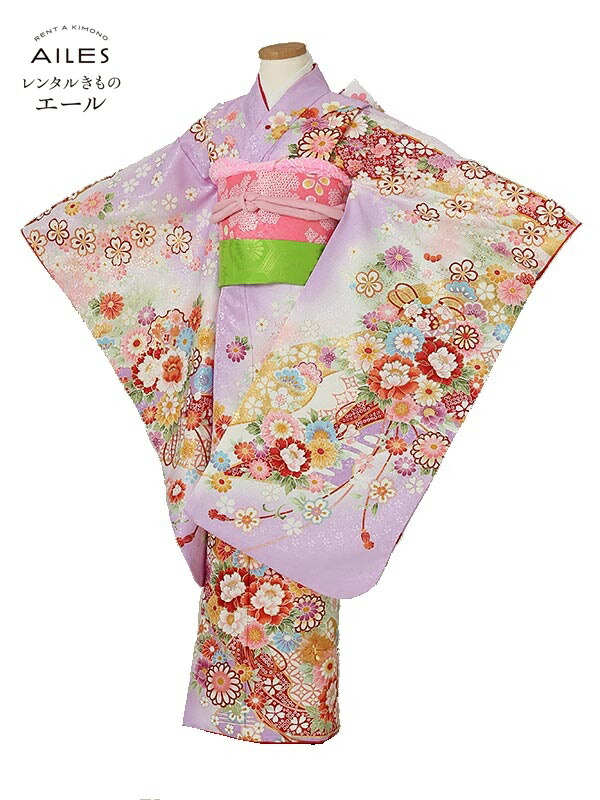 七五三 御召しもの 【賃借】七五三お嬢さん ７歳御召しもの賃借 AP7065 紫 名取り草 花飾りつけ お嬢さん 七五三御召しもの 賃借 七五三 賃借御召しもの ちびっ子 御召しもの ７歳 七五三 お嬢さん きもの 好いたらしい 753 足袋差し上げ物 【往復貨物輸送無料】