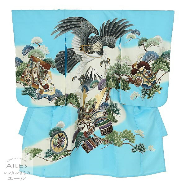 お買い得モデル 初着セット 男の子 初着 人気 産着 祝着レンタル よだれかけ 掛け着 産着レンタル お宮参り 男の子 産着 男の子 夏 単衣 長襦袢袖なし 富士 兜 鷹 青 レンタル Ef0005 夏用 男の子 お宮参り 赤ちゃん 産着夏 送料無料 ベビー帽子セットレンタル付