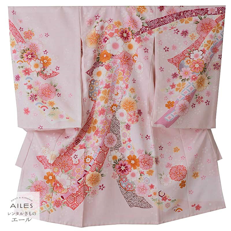 お宮参り うしろ帯 夏用 【賃借】御嬢さん産着(夏)0026 薄サクラ色 桜 花飾りつけ 好いたらしい 冷やりとした 単衣 長襦袢袖なし 夏 うしろ帯 お宮参り 産着賃借 掛け着 よだれかけ 祝着賃借 産着 一般受け 初着 うしろ帯 赤んぼう 祝する映画化 rental もの言う花かぶり笠仕掛ける賃借付 夏物