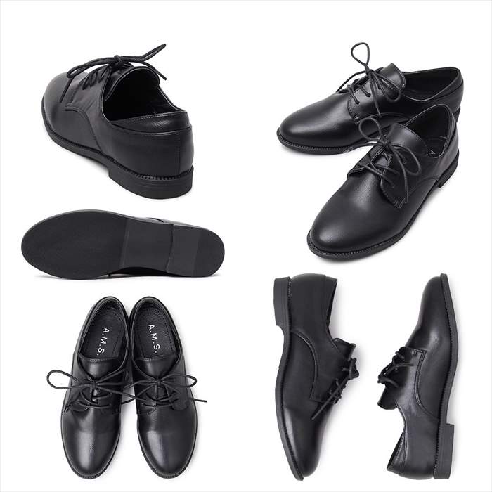 楽天市場 レースアップシューズ オックスフォードシューズ レディース マニッシュシューズ 黒 エナメル シルバー スムース ローヒール おじ靴 Rilla By Uni